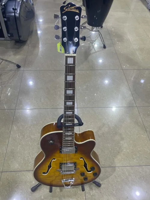 Starsun Electric Guitar – Semi-Hollow Body (Sunburst Finish) front